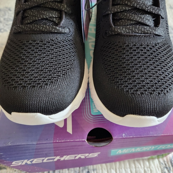 Women's skechers Bob's Squad Chaos shoes size 7 black/white - Picture 7 of 12